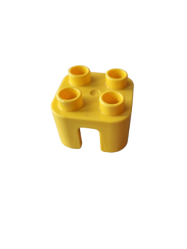 Lego Duplo furniture chair stool with 4 knobs in the seat without backrest (65273) yellow