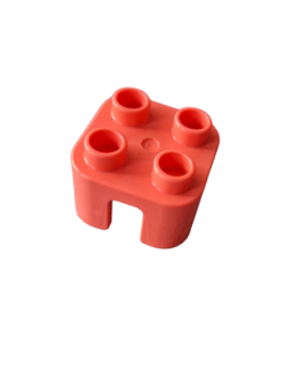Lego Duplo furniture chair stool with 4 studs in the seat without backrest (65273) coral