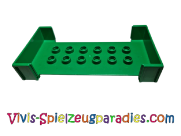 Lego Duplo Railway Waggon Top Waggon Body large with 2 x 6 studs and open sides (6440) grün