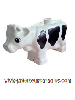 Lego Duplo Cow Adult, Segmented Legs, Black Spots (6673PB01)