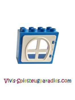 Lego Duplo Door / Window Frame 2 x 4 x 3 flat front surface, completely open at the back (61649, 87653) medium blue, white