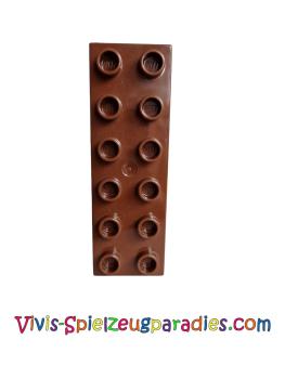 Lego Duplo Platte Basic 2x6 dick (98233) red brown