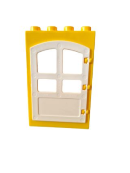 Lego Duplo door frame 2x4x5 door leaf white (31023,92094) yellow