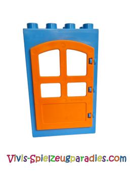 Lego Duplo Tür- / Fensterrahmen 2 x 4 x 5  (92094,31023) Mittel Blau ,Orange