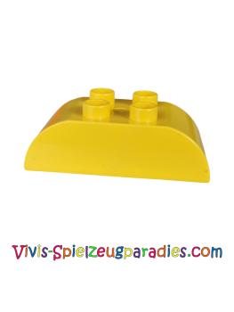 Duplo, brick brick 2 x 4 sloping curved double (98223) yellow