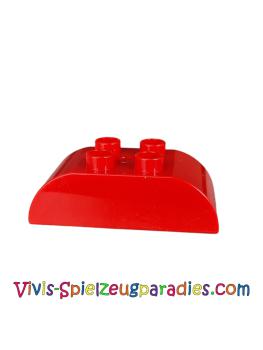 Duplo, brick brick 2 x 4 sloping curved double (98223) red