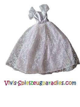 Barbie / Other Ballgown Glitter White Silver with Heart Pattern
