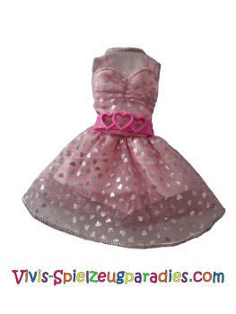 Barbie / Sonstige Kleid Pink Silber mit Herzen