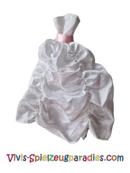 Barbie/Sonstige Ballkleid Weiß mit pinken Gürtel