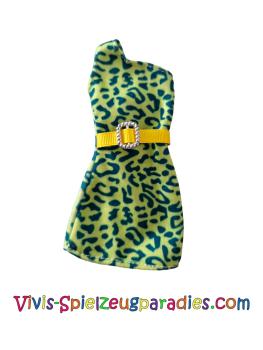 Barbie/Sonstige Kleid Gelb Grün mit Gürtel