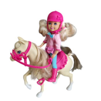 Barbie and her sisters in horse happiness, Chelsea with pony (X8412)