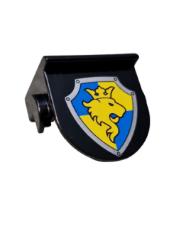 Lego Duplo brick black 1x2 printed emblem lion crown yellow blue (42236px3)