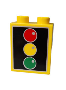Lego Duplo brick1x2x2 printed traffic sign traffic light (76371pb004)