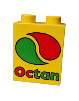 Lego Duplo Stein 1x2x2 mit Octan Logo (4066pb347)