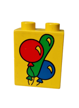 Lego Duplo brick 1 x 2 x 2 with three balloons ( 4066pb028)