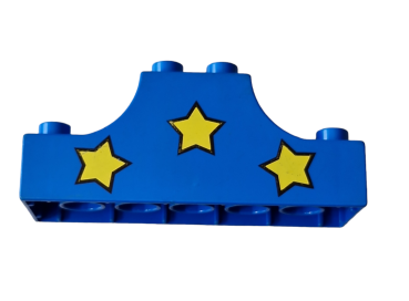Lego Duplo, brick 2 x 6 x 2 sheet Inverted Double with three yellow stars (4197pb002)