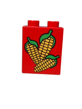Lego Duplo brick1x2x2 printed corn cob (4066pb047)