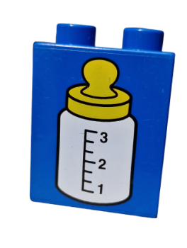 Lego Duplo Sein blau 1x2x2 bedruckt Baby Flasche (4066pb088)