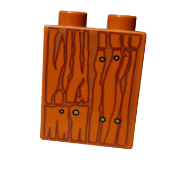 Lego Duplo Stein dunkel orange bedruckt Holz Latten (4066pb086)