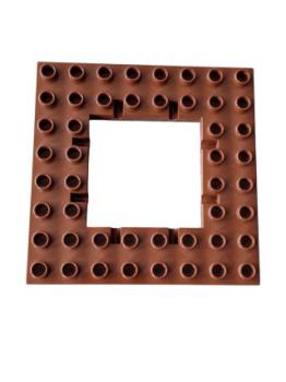 Lego Duplo, plate 8x8 with trapdoor opening (51705) red-brown