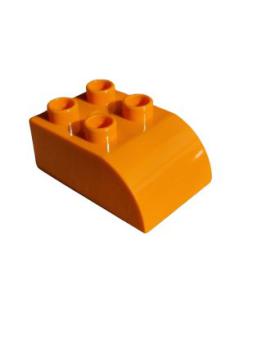 Lego Duplo tile roof stone 2 x 3 slope curved (2302) orange