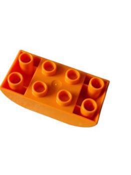 Lego Duplo Ziegel Stein 2 x 4 Schräge gebogen umgedreht doppelt (98224) Orange