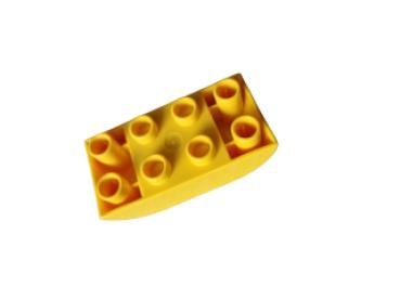 Lego Duplo brick brick 2 x 4 slant curved inverted double (98224) yellow