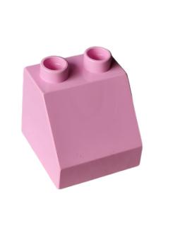 Duplo, roof tile 2 x 2 x 1, 1/2 slope 45 (6474) bright pink