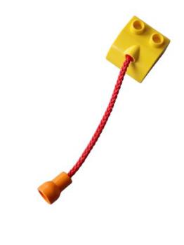 Lego Duplo creatures brick 2 x 2 rounded with rope tail and hole connector (44198c03) Yellow