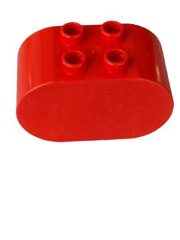 Lego Duplo, brick 2 x 4 x 2 Rounded ends (4198) red