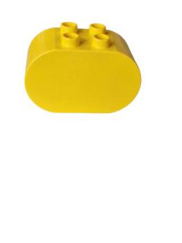 Lego Duplo, brick 2 x 4 x 2 Rounded ends (4198) yellow
