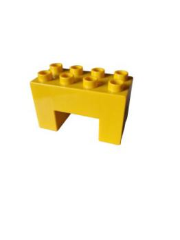 Lego Duplo bridges construction brick 2x4x2 green with 2x2 cutout (6394) yellow