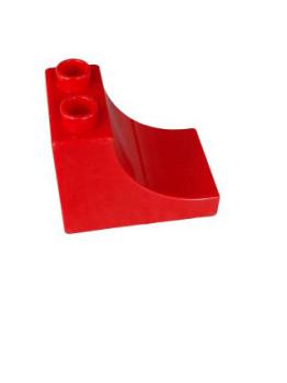 Lego Duplo brick 2 x 3 x 2 with curve (2301) red
