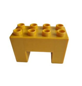 Lego Duplo bridges construction brick 2x4x2 green with 2x2 cutout (6394) corn yellow