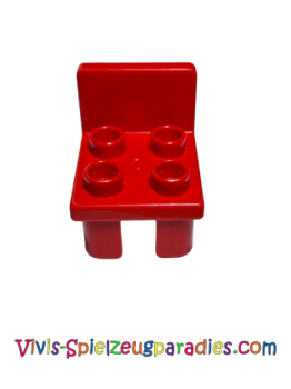 Lego Duplo Möbel Stuhl mit 4 Noppen und quadratischer Rückenlehne (6478) rot