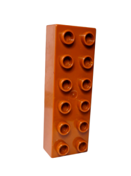 Lego Duplo Basic Bau Stein 2x6 (2300) dunkel Orange