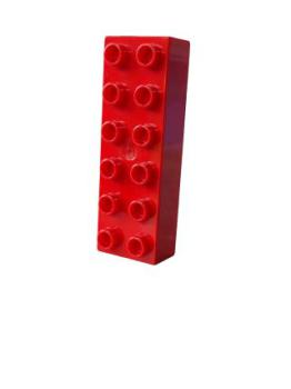 Lego Duplo Basic Bau Stein 2x6 (2300) rot