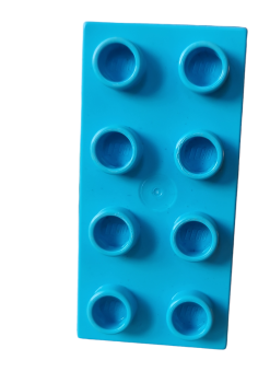 Lego Duplo Basic Bau Stein 2x4 (3011) dunkles Azurblau