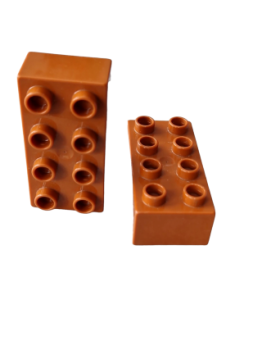 Lego Duplo Basic Bau Stein 2x4 (3011) dunkel orange