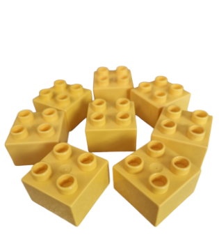 Lego Duplo brick 2x2 (3437)  yellow