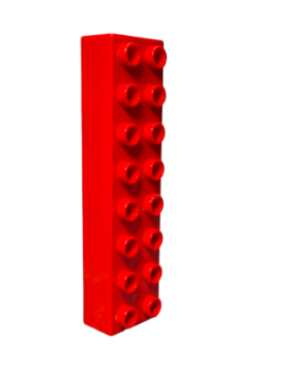 Lego Duplo Basic Bau Stein 2x8 (4199) rot
