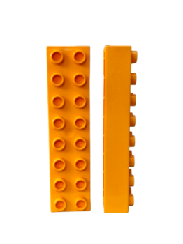Lego Duplo Basic Bau Stein 2x8 (4199) Mittelorange