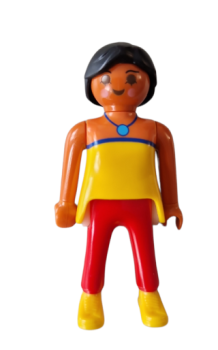 Playmobil woman tanned clothes yellow/red