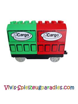 Lego Duplo Railway Wagon Cargo red green 5 parts