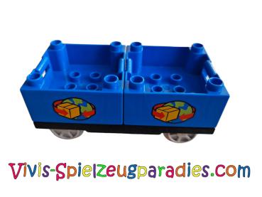 Lego Duplo Railway Wagon Cargo Flat Blue 3 parts