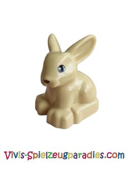 Lego Duplo bunny / rabbit head turned to the left with eyes on top semicircular and red-brown nose pattern (dupbunnypb02)