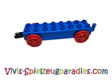 Duplo, train trailer 2 x 8 with red train wheels and movable hook (duplok01)