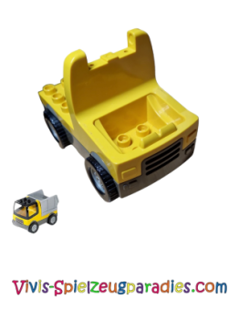 Duplo LKW mit 4 x 4 Pritschenplatte und breiten Rädern (duptruck02) gelb