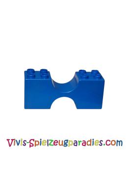 Lego Duplo building brick 2x6x2 red curved in the middle round bridge (x1108) blue