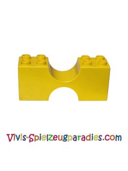 Lego Duplo building brick 2x6x2 red curved in the middle round bridge (x1108) yellow